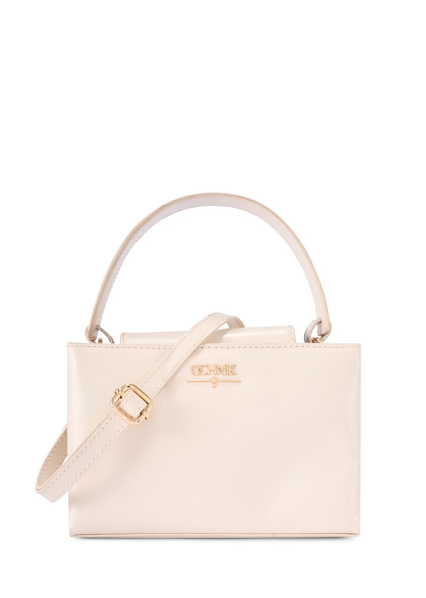 Cream leather briefcase bag TORES-1270-0B(W26)