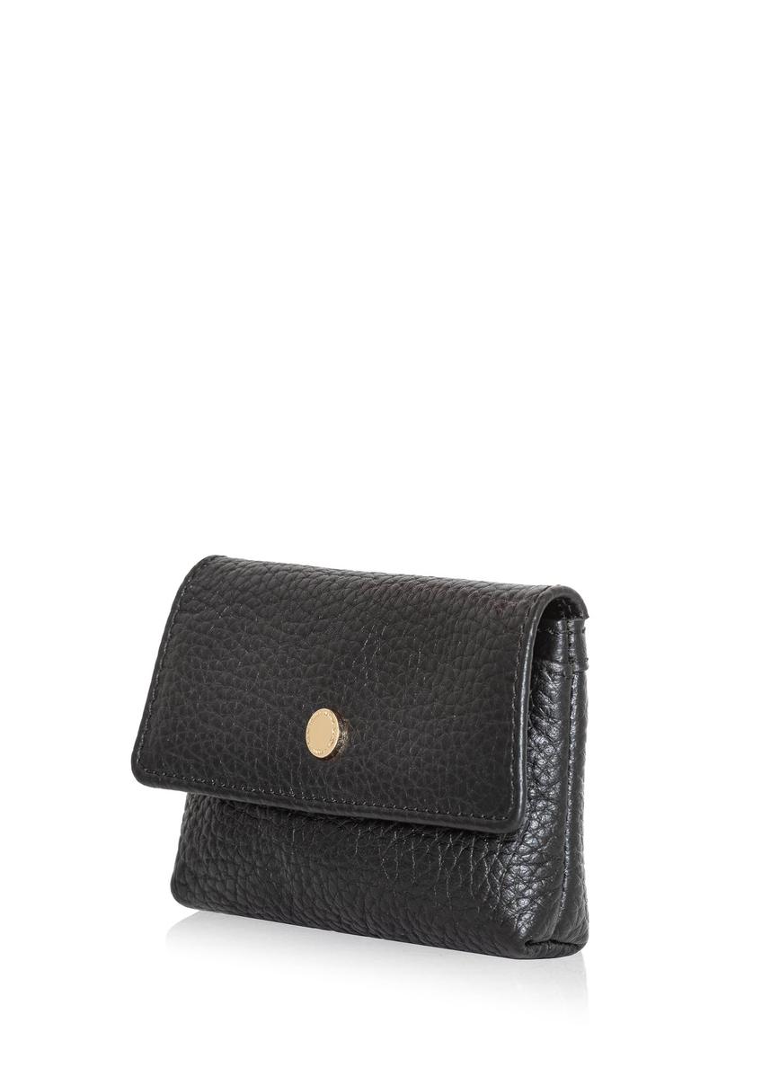 Black small leather women's wallet PORES-0895E-99(Z24)