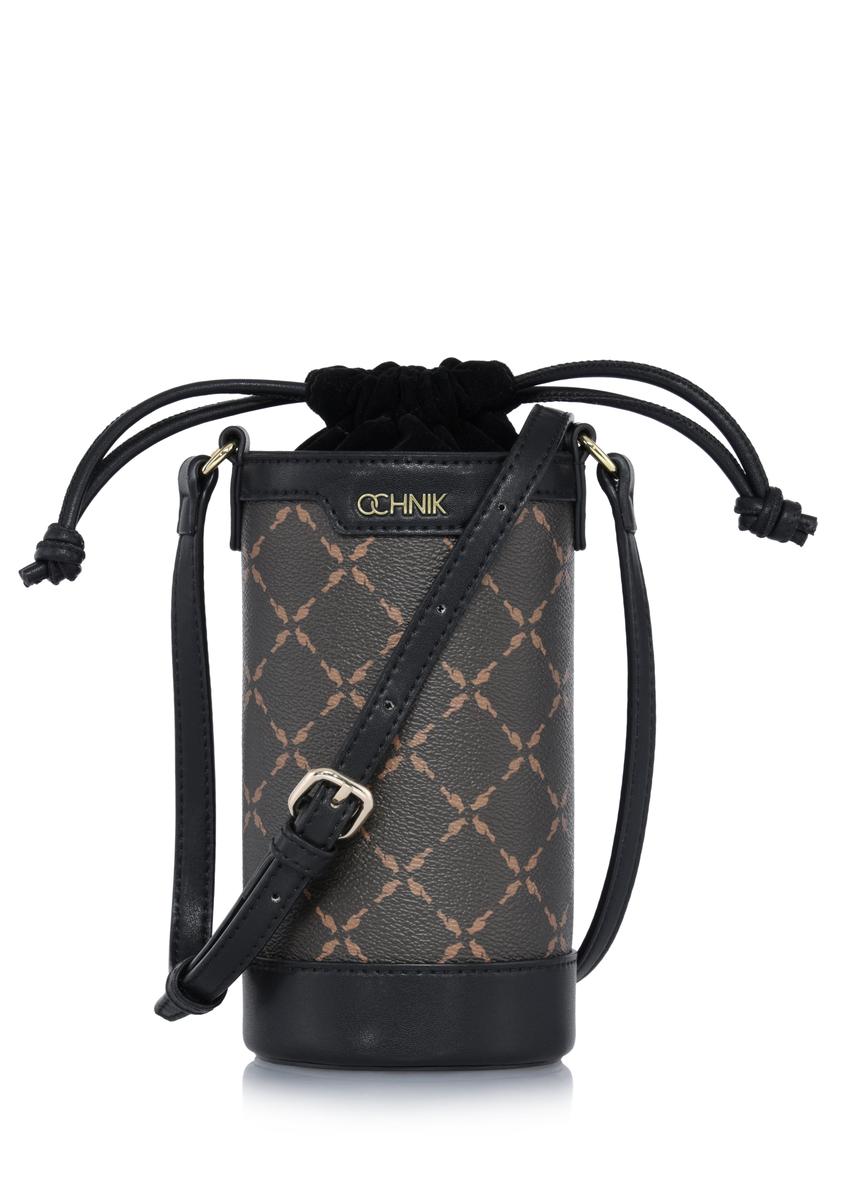 Brown women's handbag with monogram TOREC-0895-98(W24)-05
