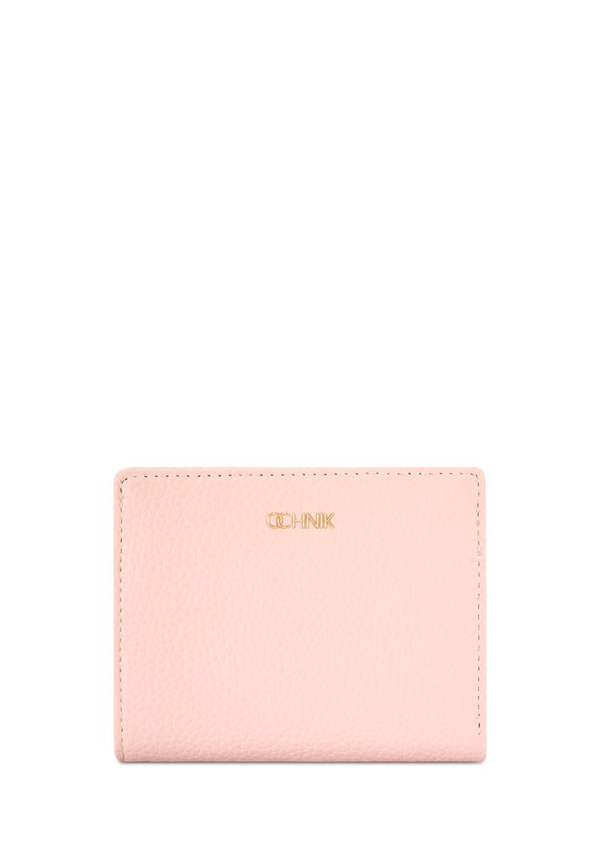 Small pink women's wallet POREC-0415-5B(W26), front product view on white background.