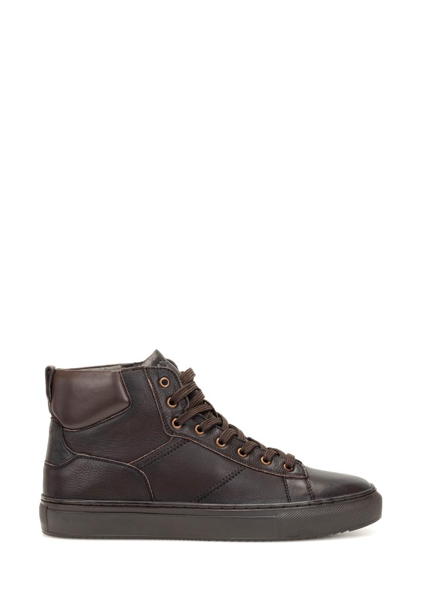Brown leather men's sports shoes BUTYM-0520-89(Z25)