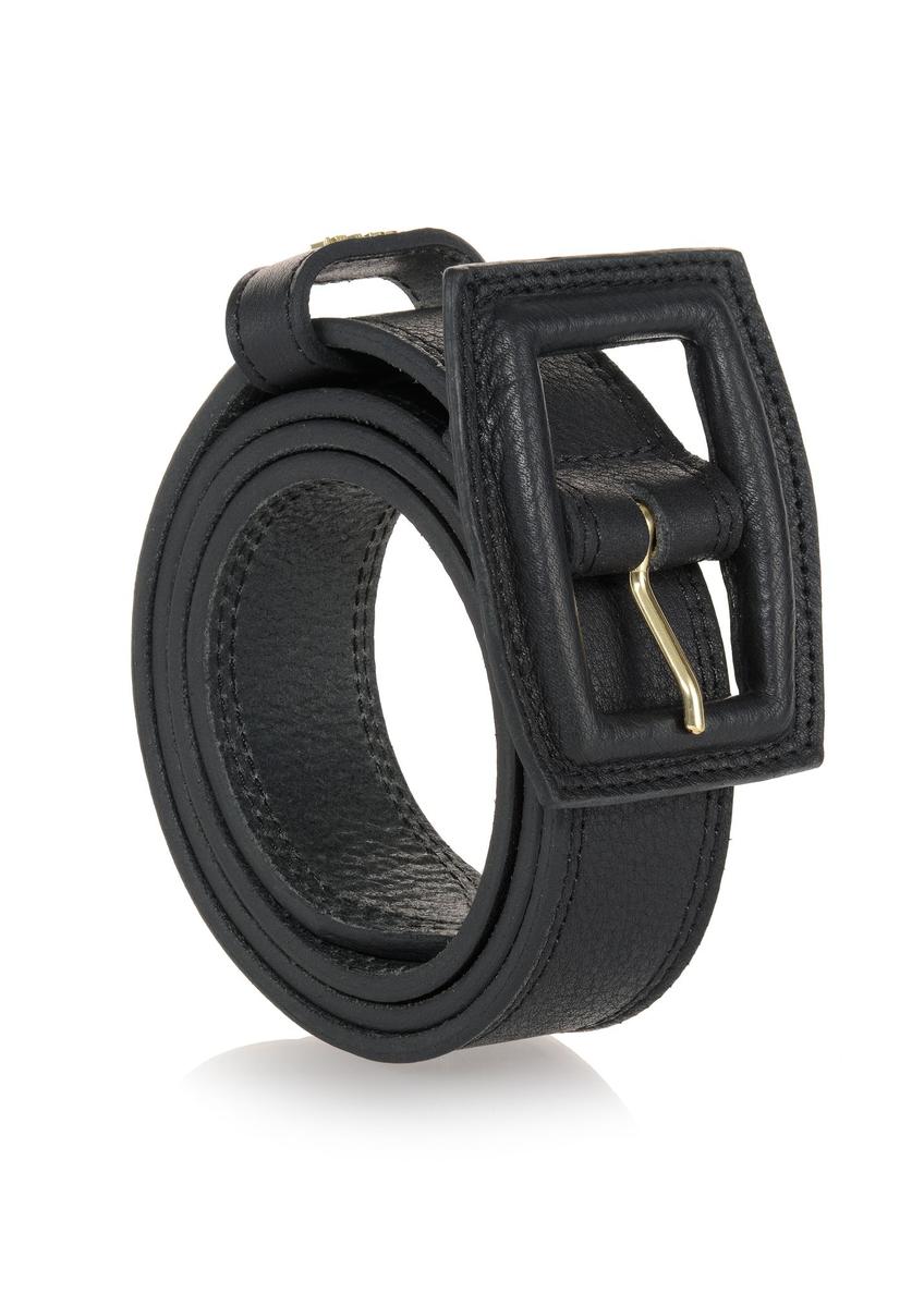 Black leather women's belt PASDS-0272-99(W23)