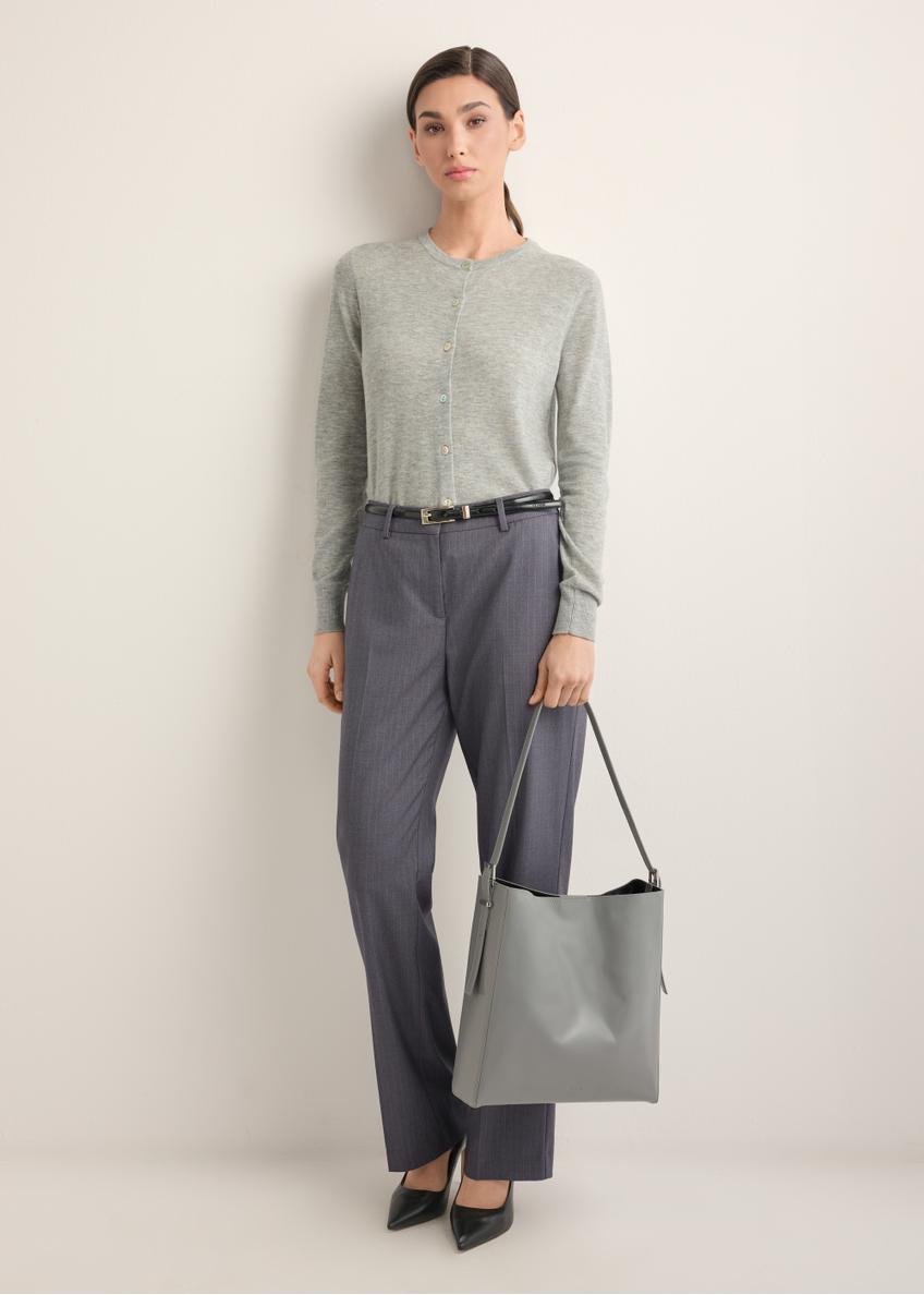 Graphite leather shopper bag TORES-1436-9D(Z26)