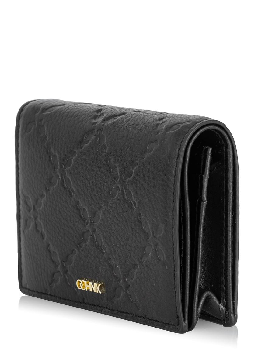 Women's small black leather wallet PORES-0884-99(Z23)