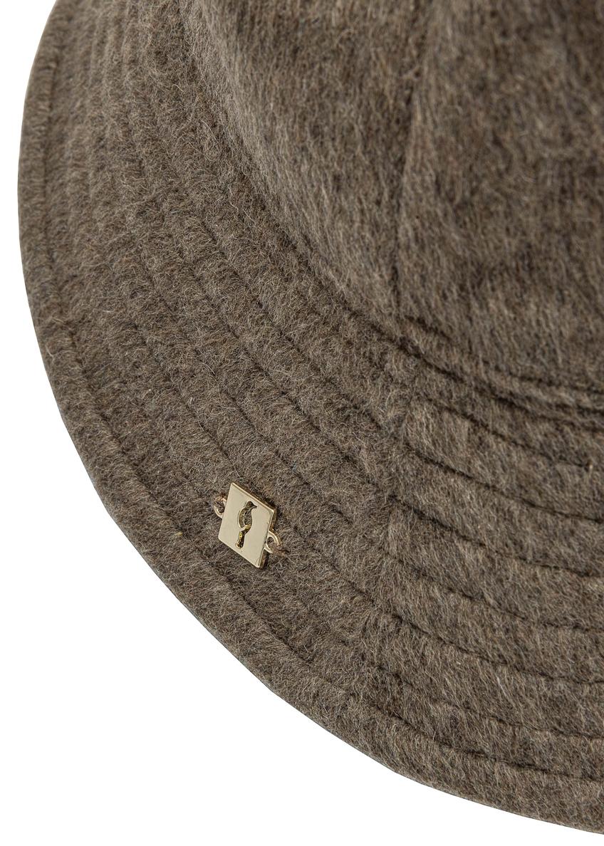 Brown women's hat with wool CZADT-0214-89(Z25)