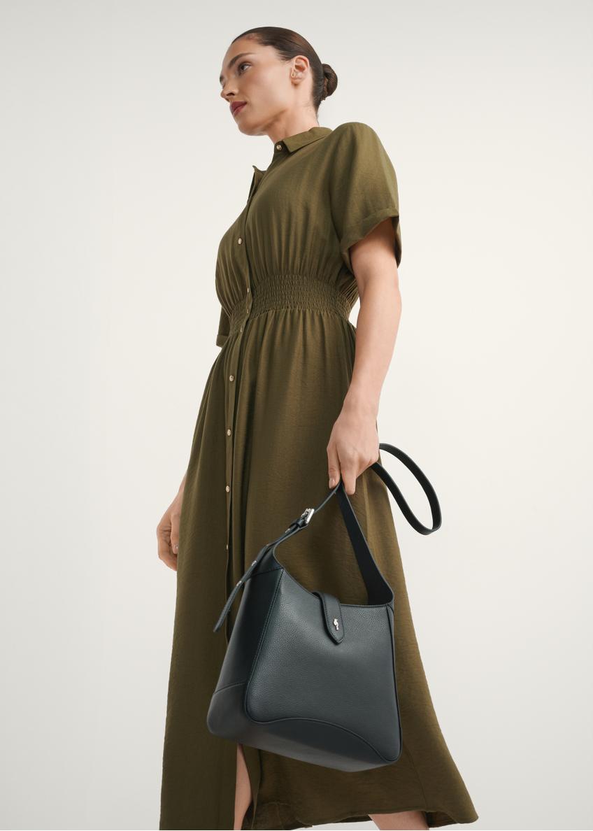 Black leather shoulder bag TORES-1211-9I(W26)