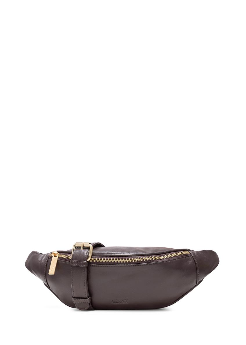 Brown women's waist bag TORES-1137A-89(Z25), front product view on white background.