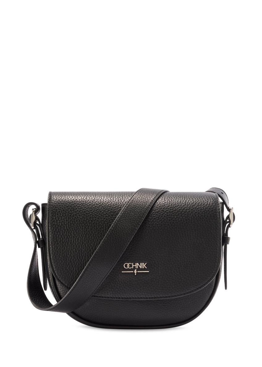 Women's black pebbled messenger bag TORES-1122D-99(Z25)