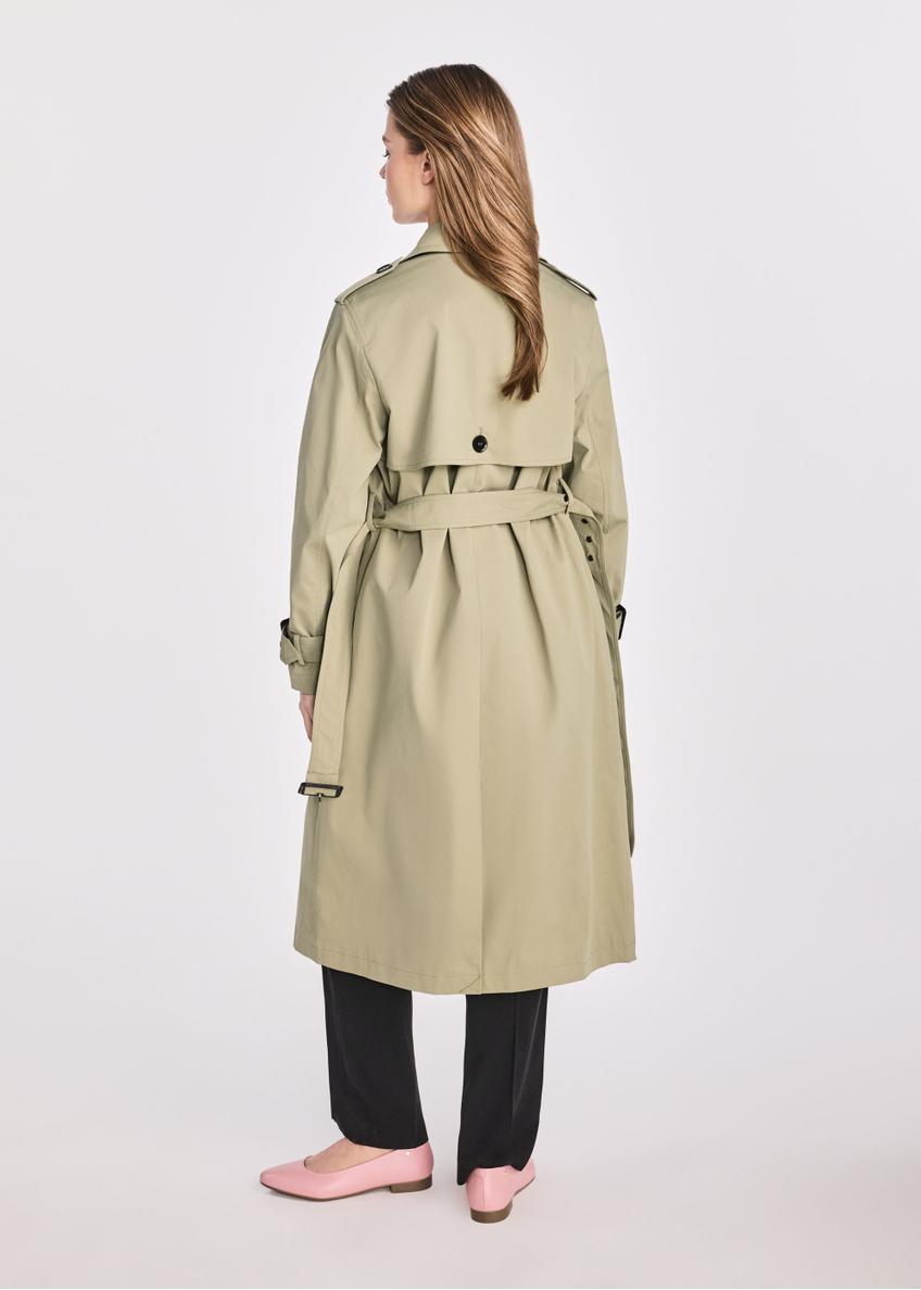 Long olive women's coat-style jacket KURDT-0512-57(W25)