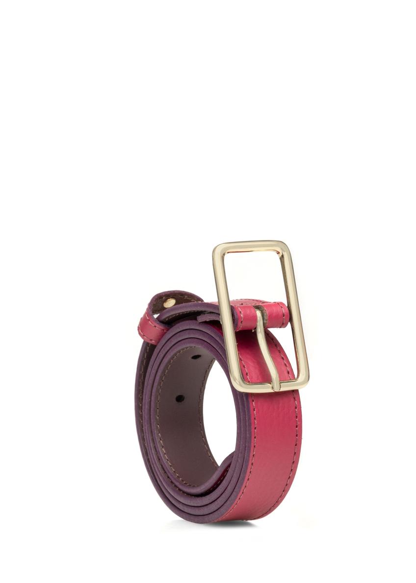 Women's fuchsia leather belt PASDS-0307-5E(W26)