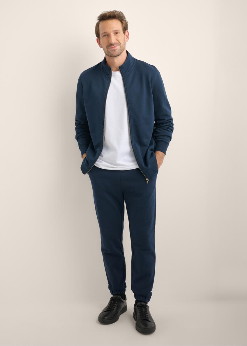 Navy blue men's zippered sweatshirt BLZMT-0085-7E(Z26)