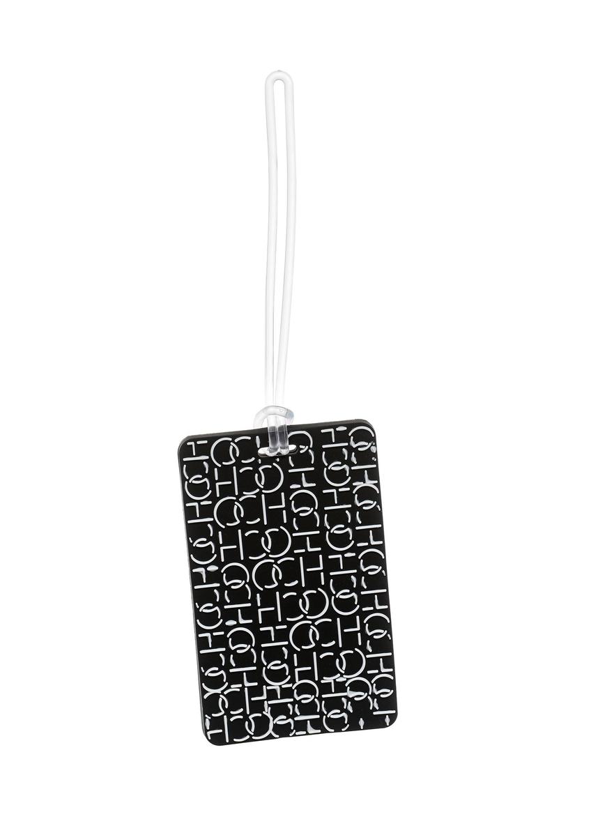 Black luggage tag with monogram AW-005-0004-98(W24)-01