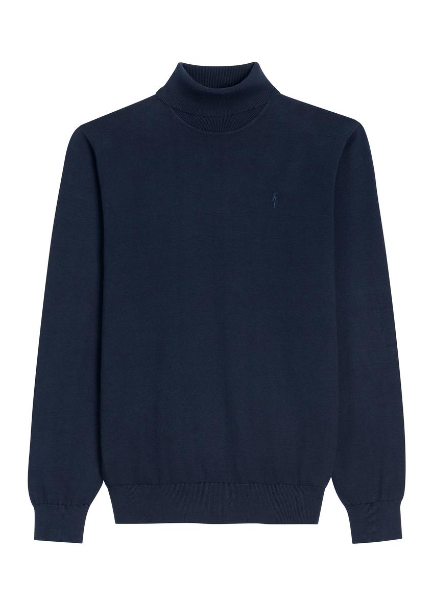 Men's turtleneck sweater in navy blue SWEMT-0095B-7E(Z26)