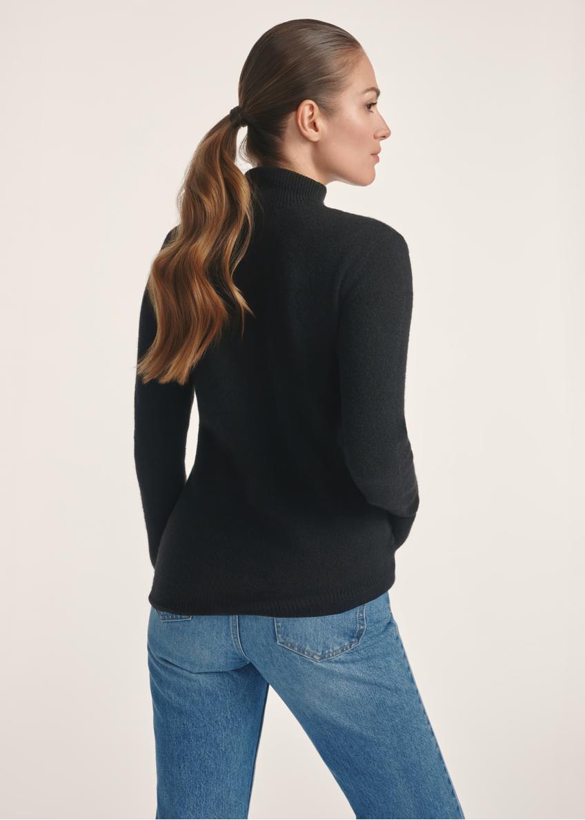 Black women's wool-blend sweater SWEDT-0241-99(Z25)