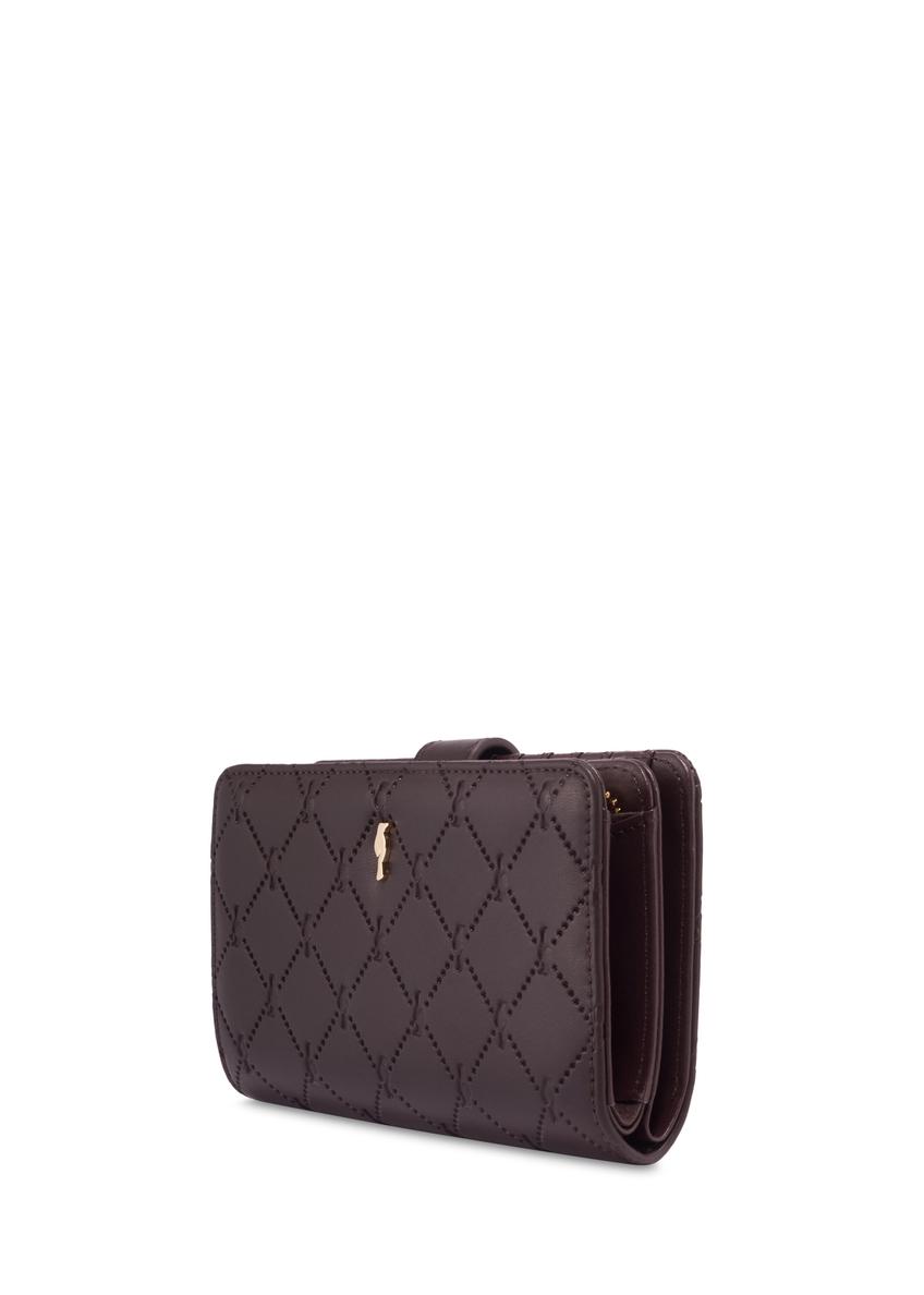 Brown women's wallet with monogram POREC-0391A-1I(Z26)