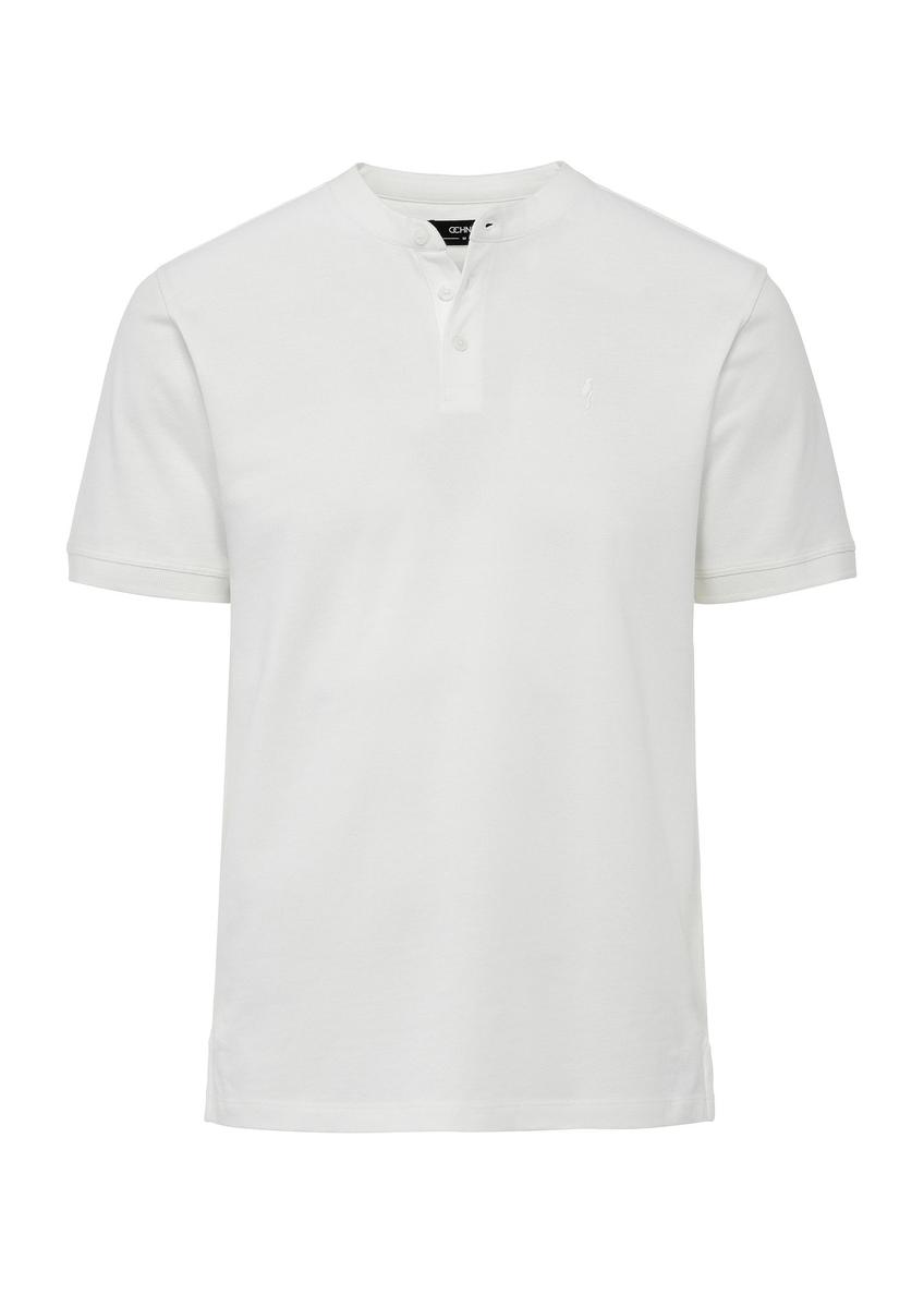 Men's white polo shirt POLMT-0061-12(W25)-01