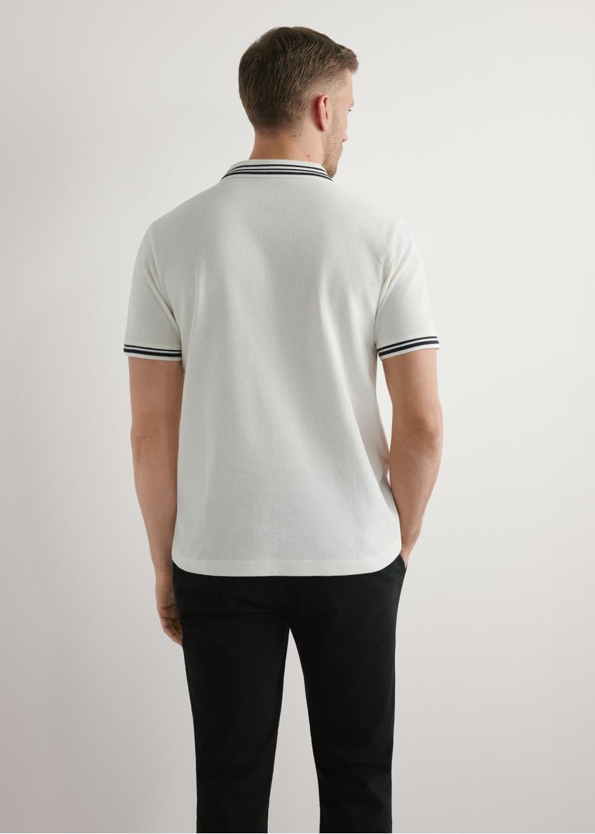 Cream men's polo shirt POLMT-0091-0B(W26)