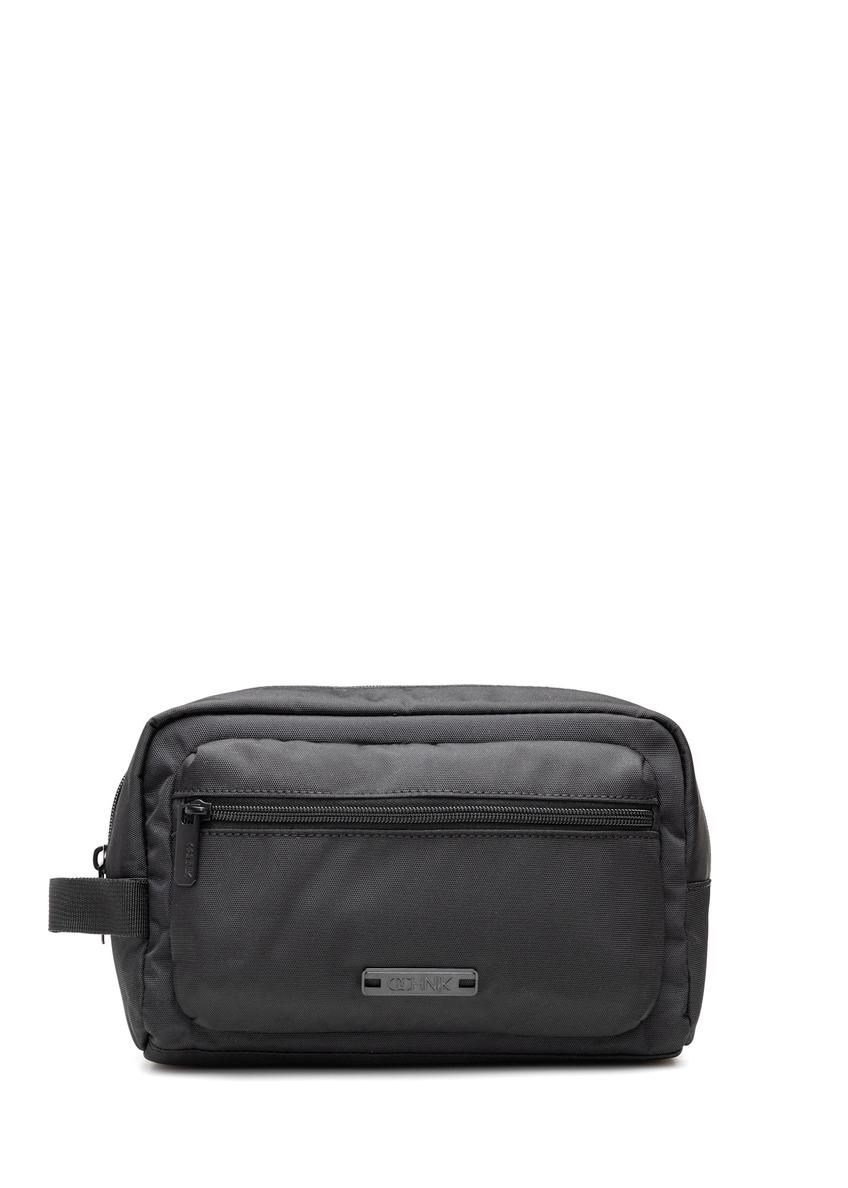 Black large men's cosmetic bag TORMN-0367-99(Z25), front product view on white background.