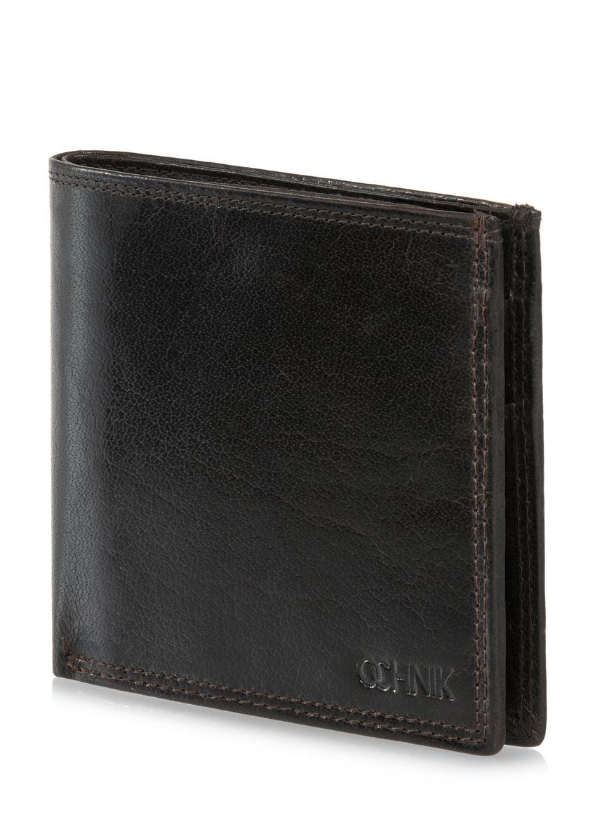 Brown unbuttoned leather men's wallet PORMS-0555-89(W24)