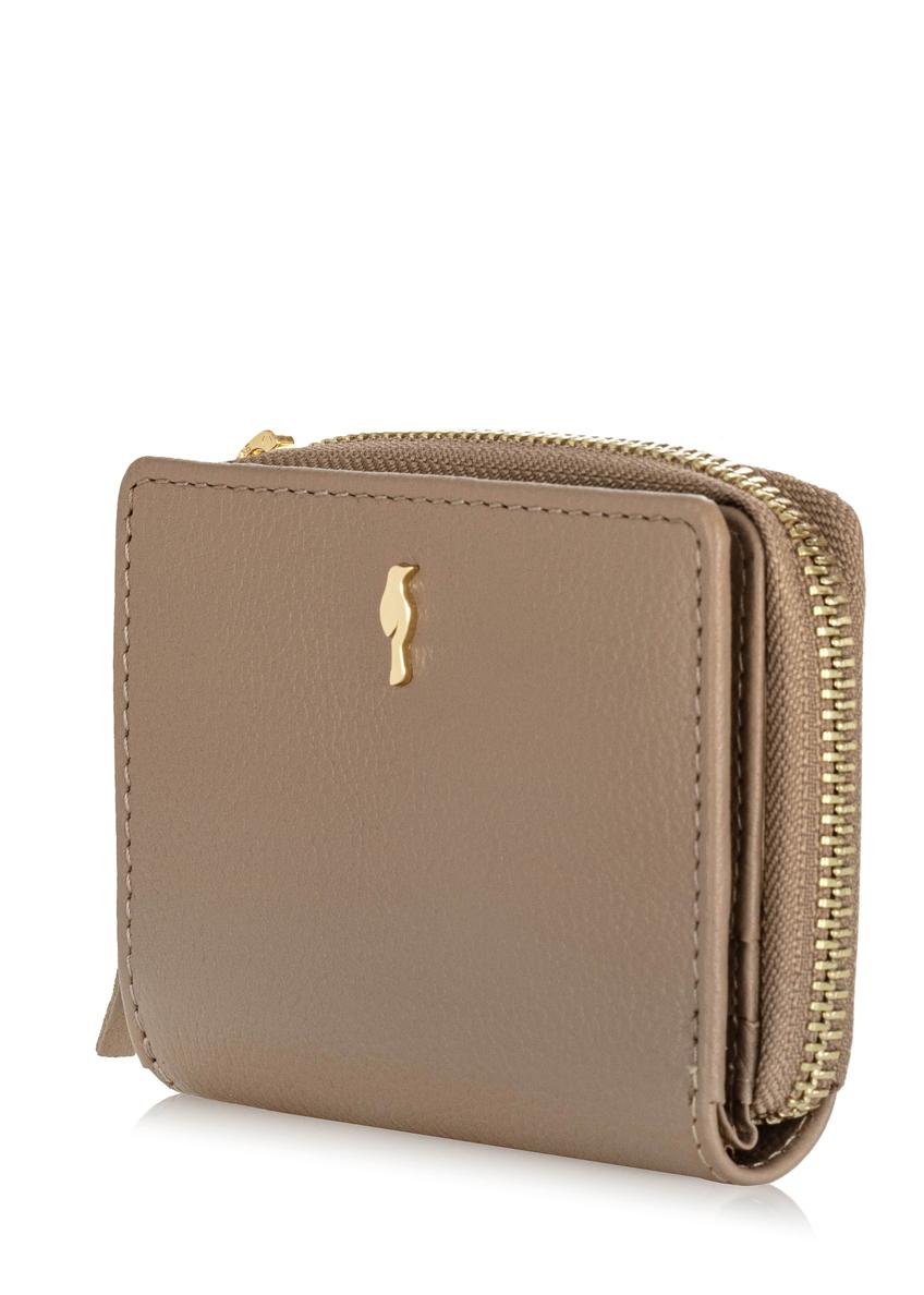 Women's small beige leather wallet PORES-0810-82(W24)