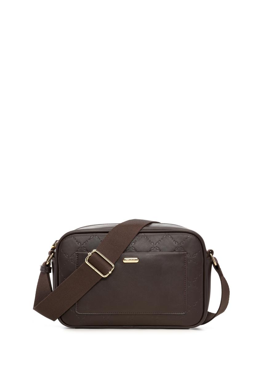 Brown women's handbag with monogram TOREC-1290-1I(Z26)