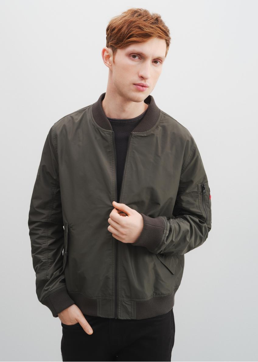 Olive colored men's bomber jacket KURMT-0305-57(W24)-01