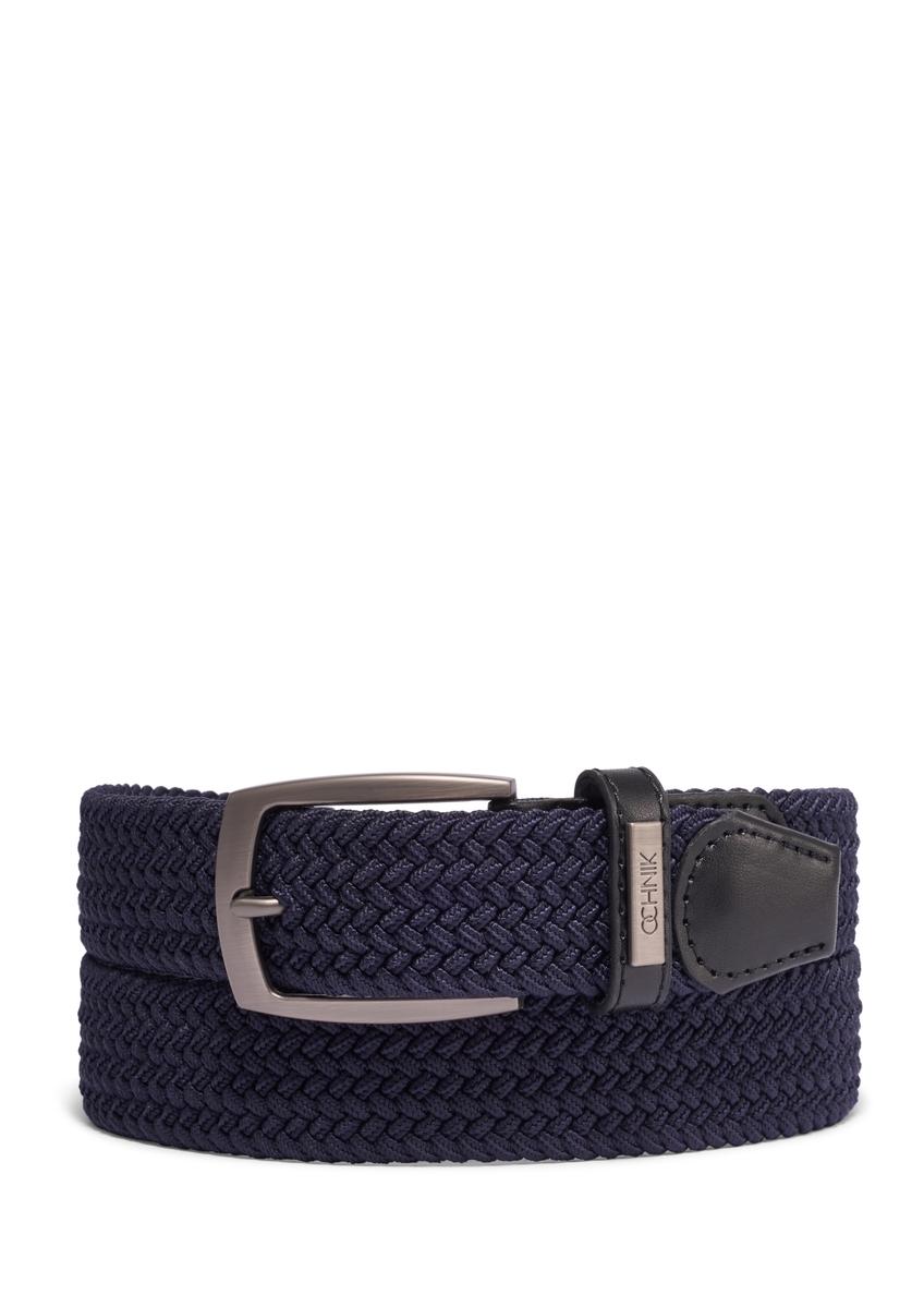 Navy blue braided men's belt PASMT-0004-7E(Z26)