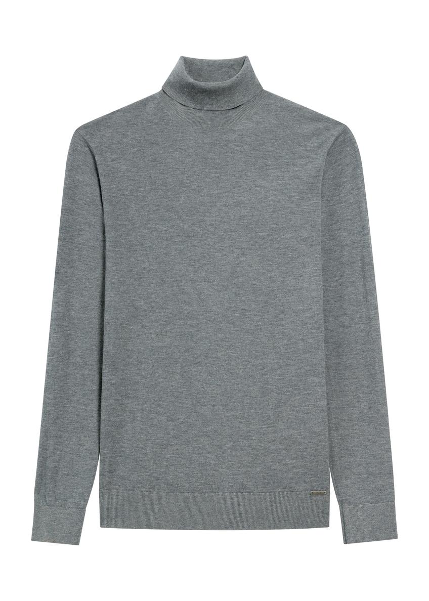 Graphite men's wool sweater with silk SWEMT-0185-95(Z25)