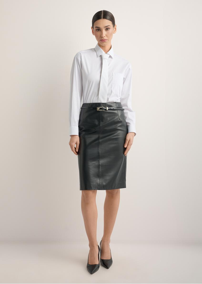 Women's striped shirt with tie KOSDT-0191-0A(Z26)