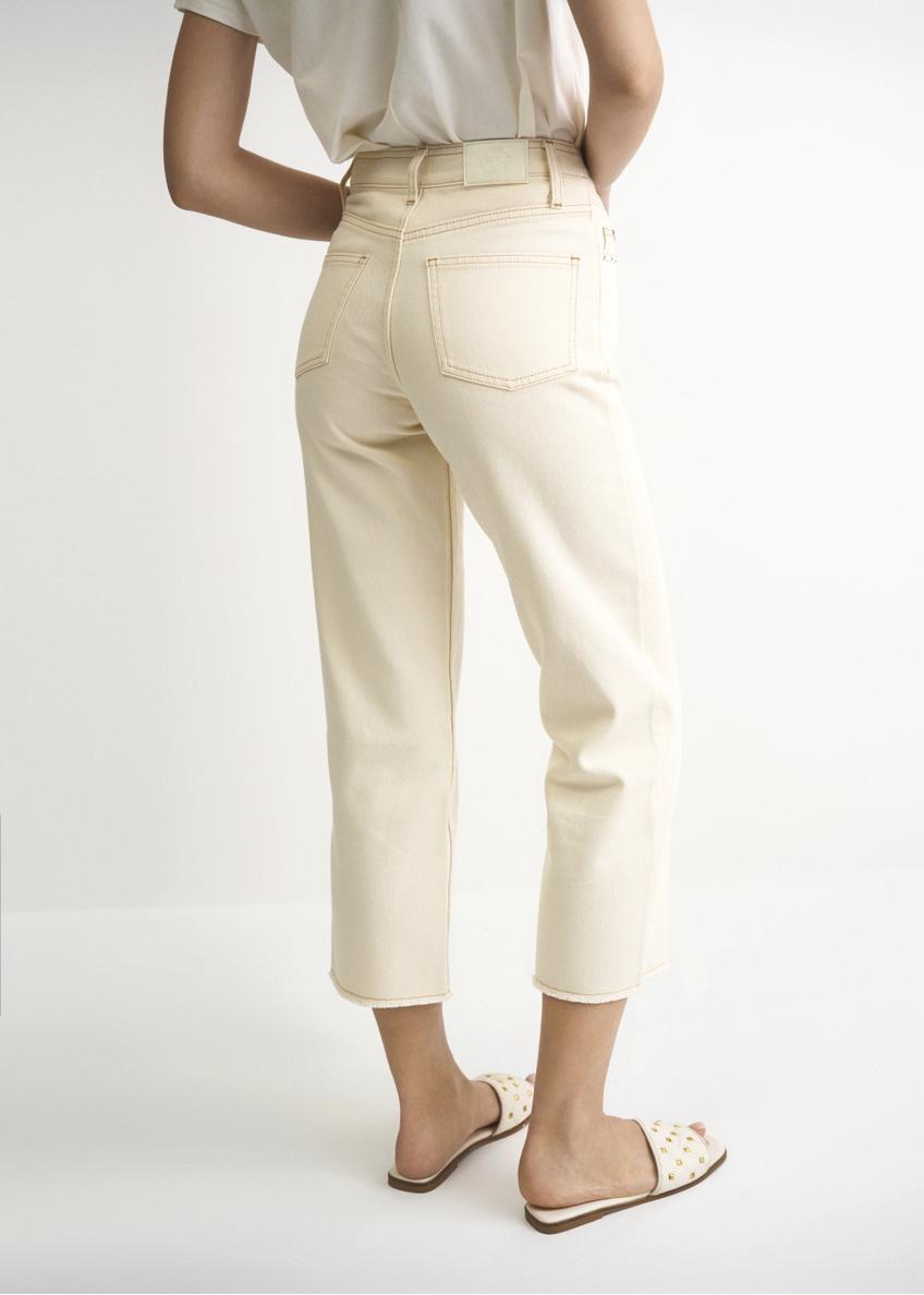 Cream women's high-waisted pants SPODT-0066-12(W22)