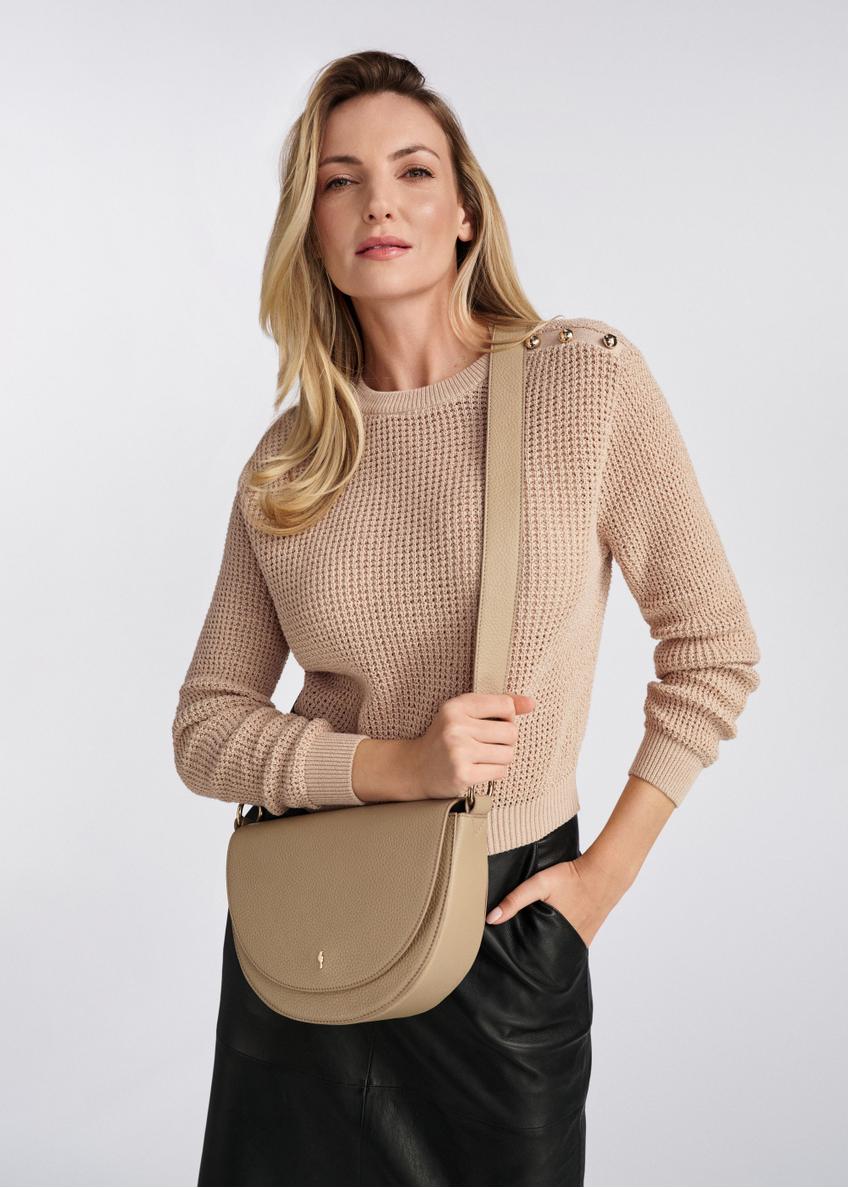 Light beige leather women's handbag TORES-0895C-80(W25)