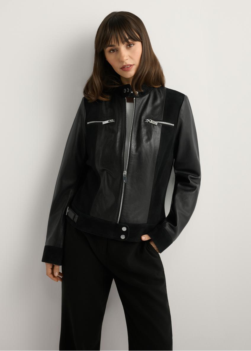 Black women's leather jacket KURDS-0587-99(W26)