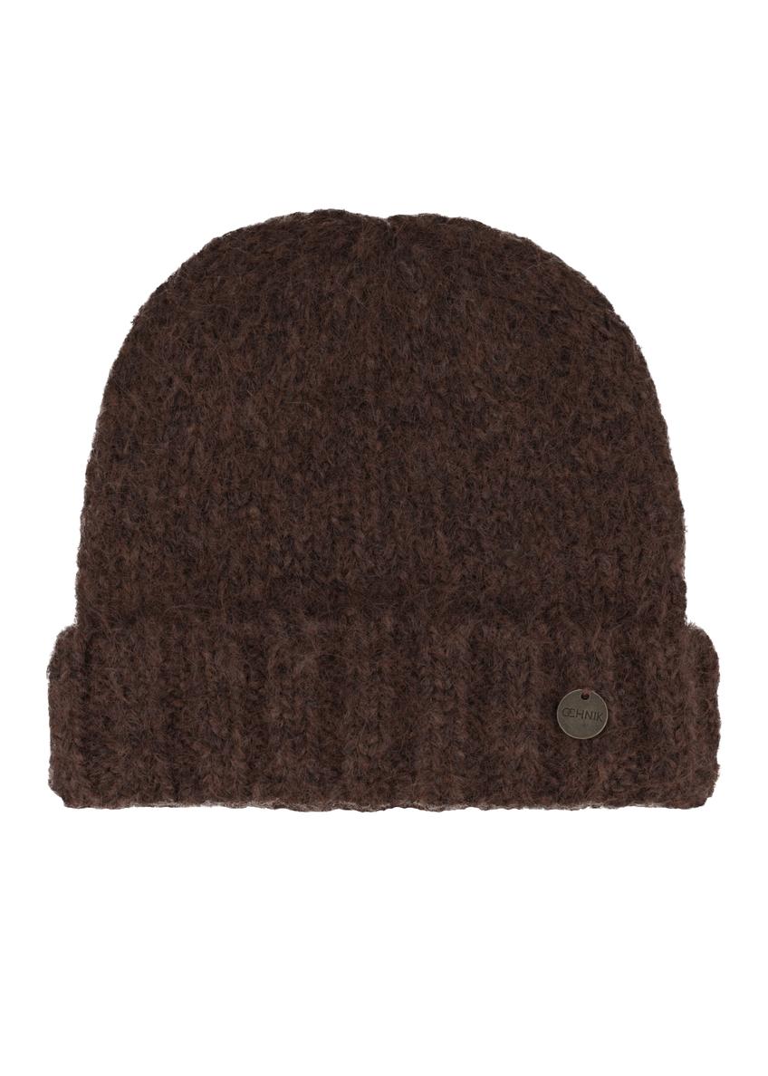 Brown women's wool blend hat CZADT-0233-1I(Z26), front product view on white background.