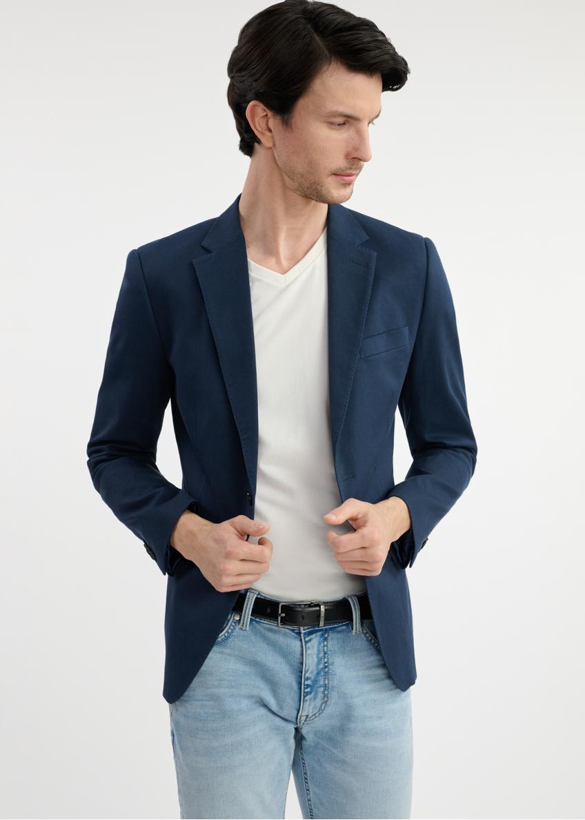Navy blue men's TOP GUN pilot jacket KURMT-0381-69(W25) - front product view on model on white background.