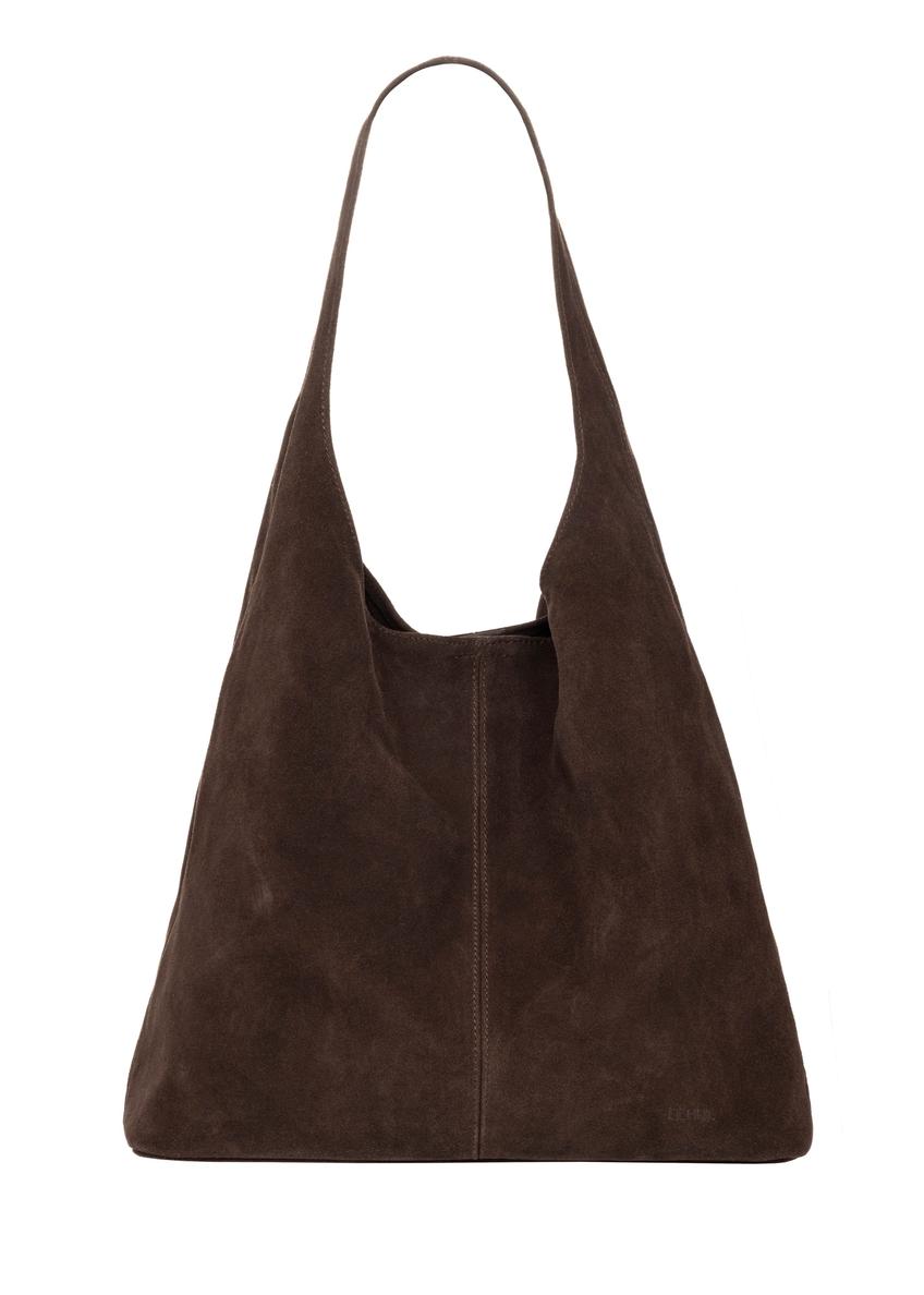 Brown suede shopper bag TORES-1403-1H(Z26)