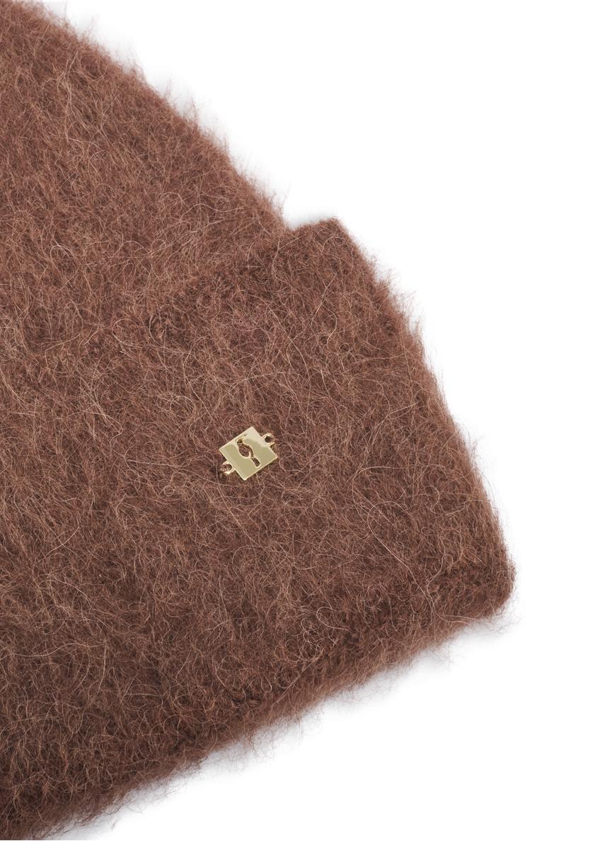 Brown women's alpaca wool hat CZADT-0212-1H(Z26)