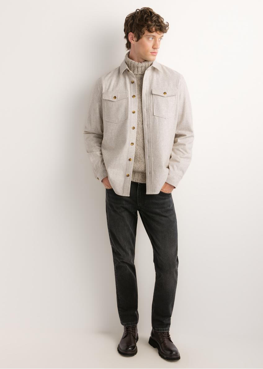 Men's oversized wool shirt KOSMT-0373-1A(Z26)