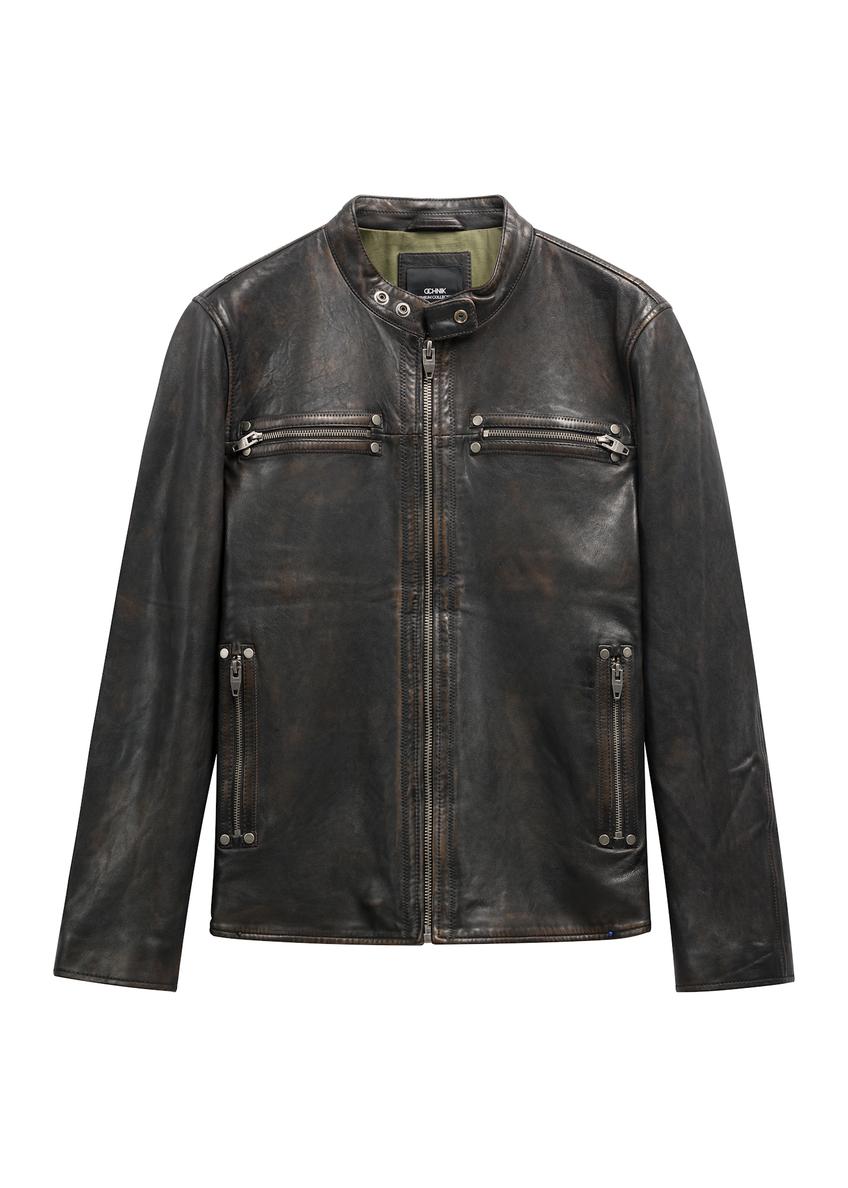 Men's vintage leather jacket KURMS-0421-9J(Z26)