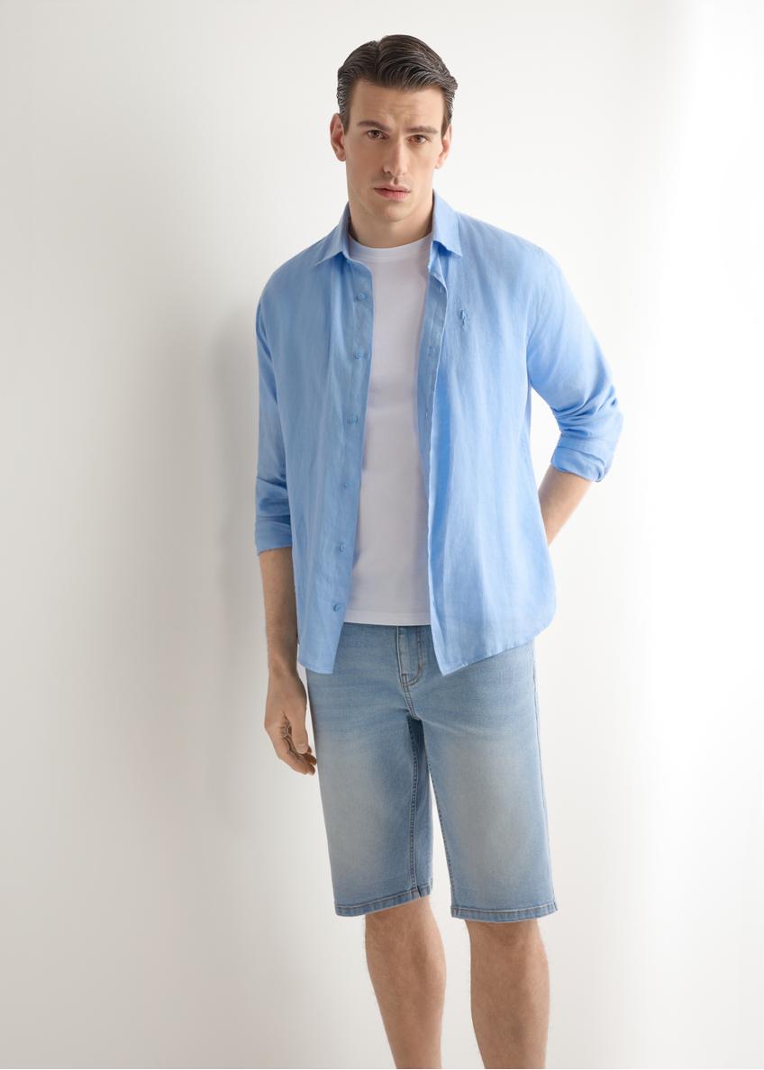 Men's blue denim shorts SZOMT-0037-7B(W26)