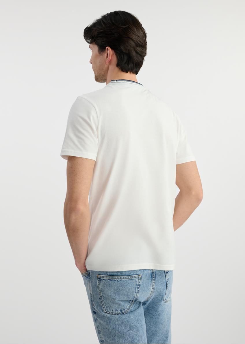 Men's white cotton T-shirt TSHMT-0123-12(W25)