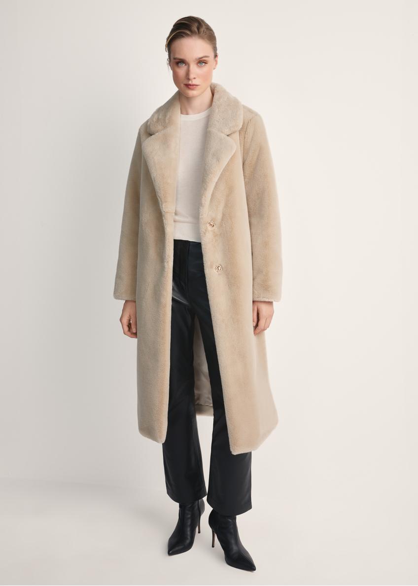 Women's artificial fur with belt FUTDP-0002A-81(Z24)