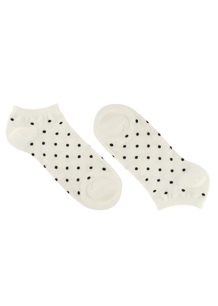Women's polka dot socks SKADT-0077-0P(W26), side product view on white background.