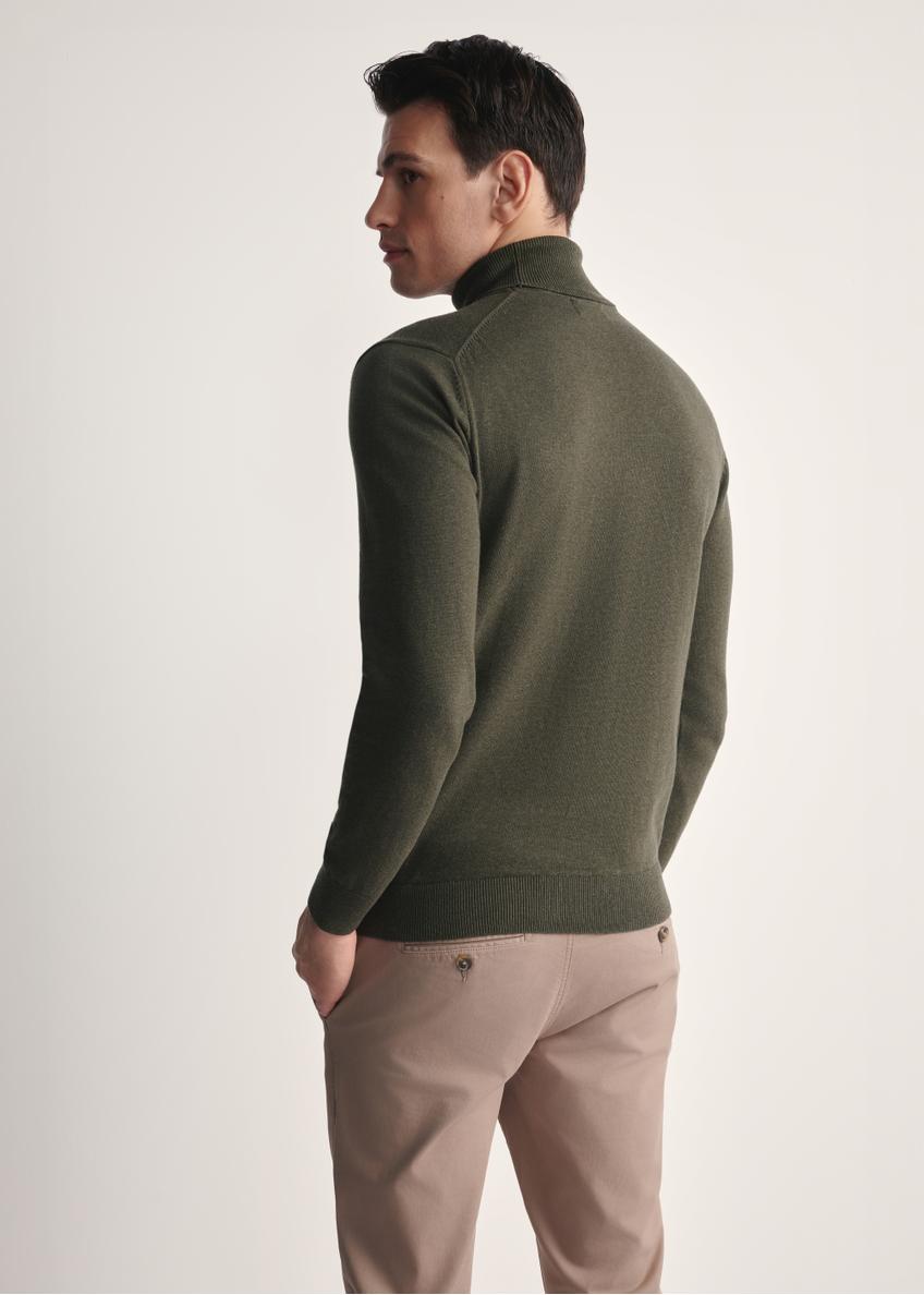 Men's turtleneck sweater in khaki color SWEMT-0095B-55(Z25)