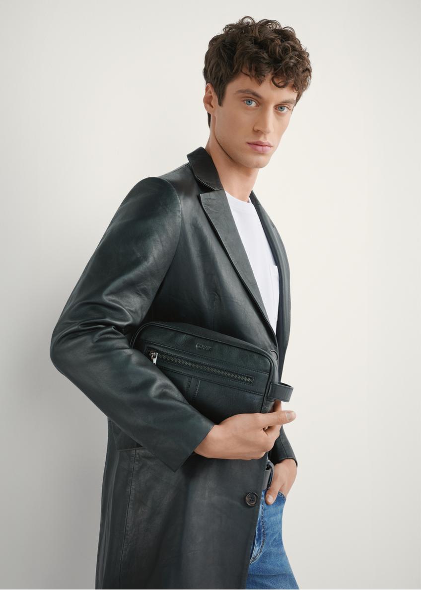 Black leather men's cosmetic bag TORMS-0490-99(W26)