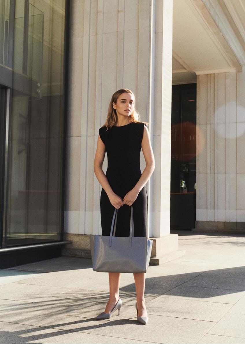 Black fitted midi dress SUKDT-0284-99(Z26)
