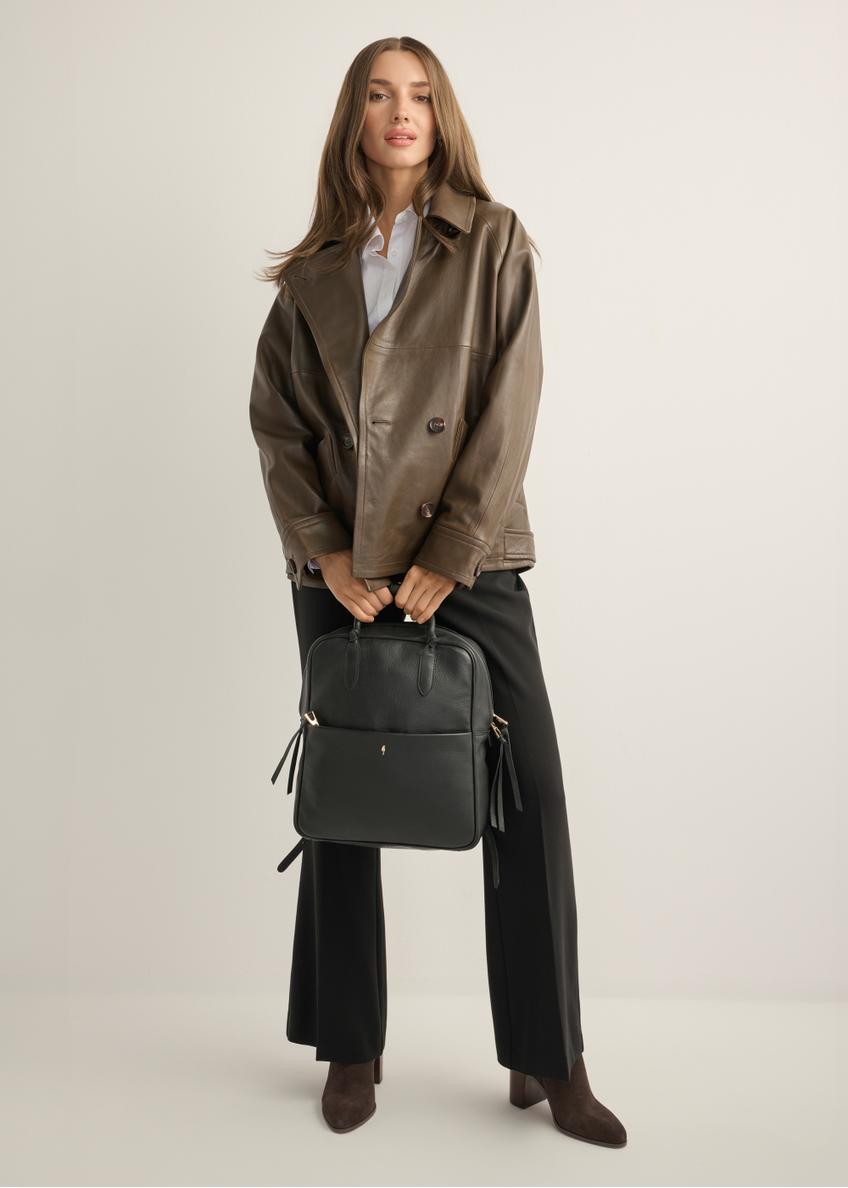 Black leather women's backpack TORES-1313-99(Z26)