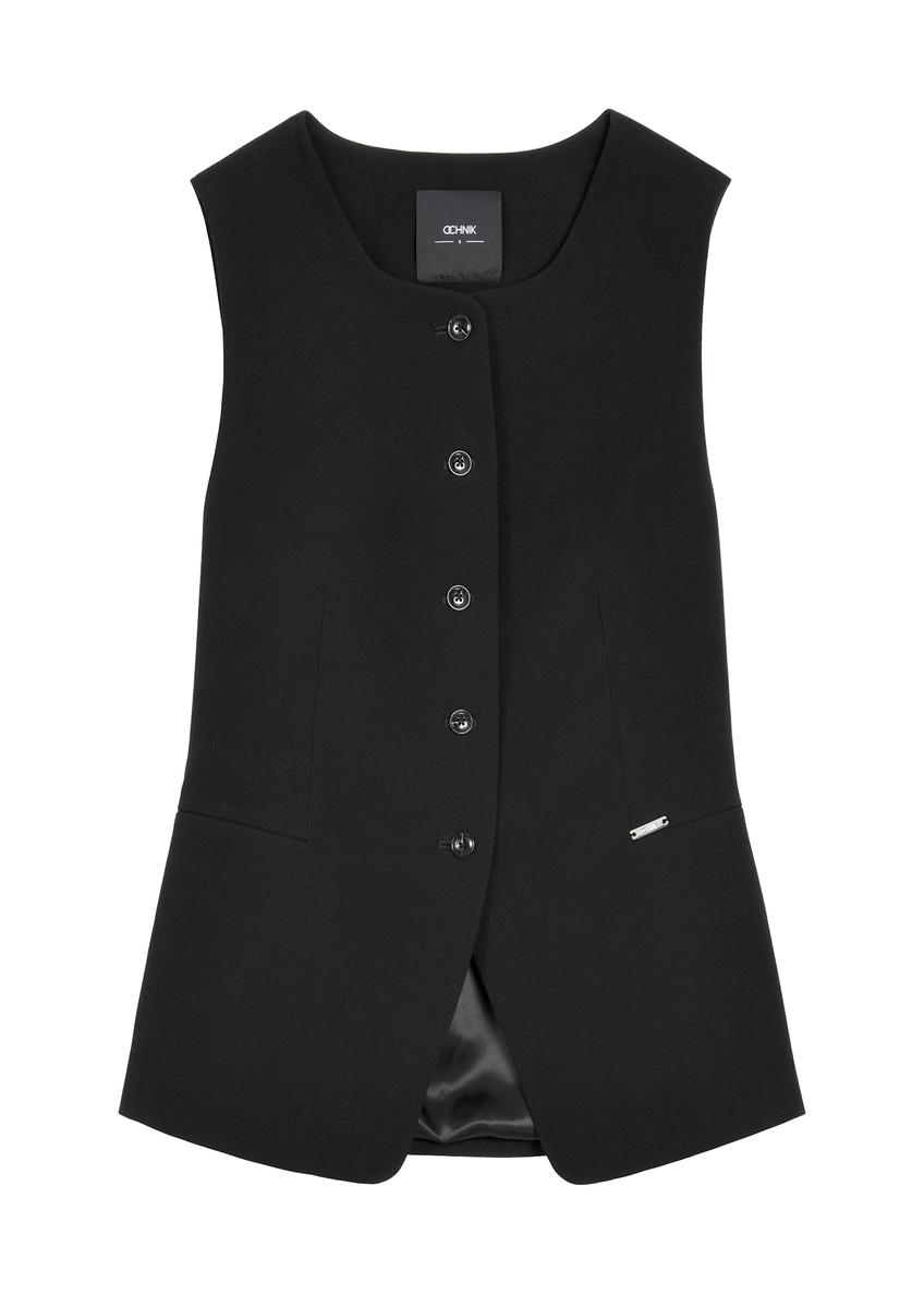 Black elegancka kamizelka damska KAMDT-0040-99(Z26)