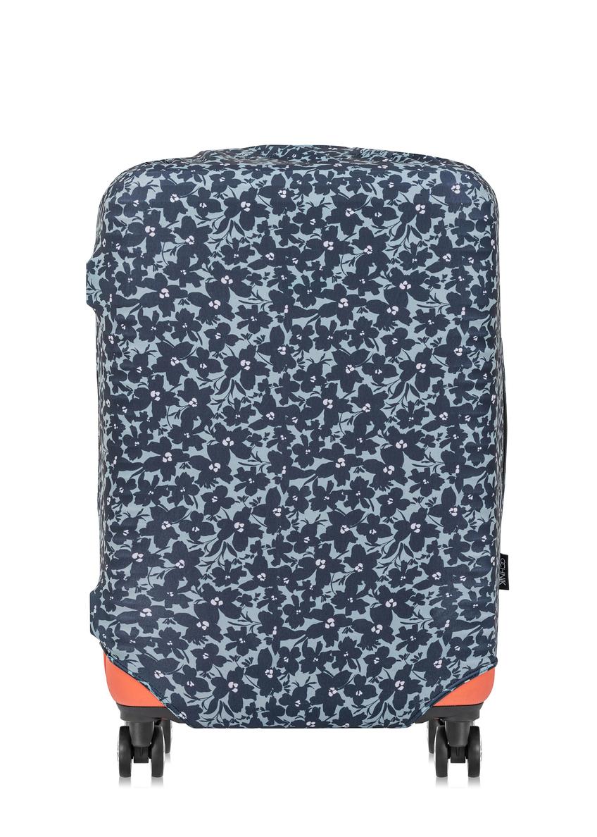 Floral medium suitcase cover AW-013-0004-15-M(W25), product view on suitcase on white background.