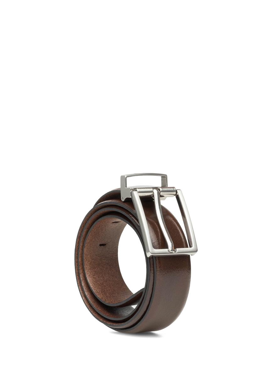 Men's brown leather belt PASMS-0263-1I(W26)