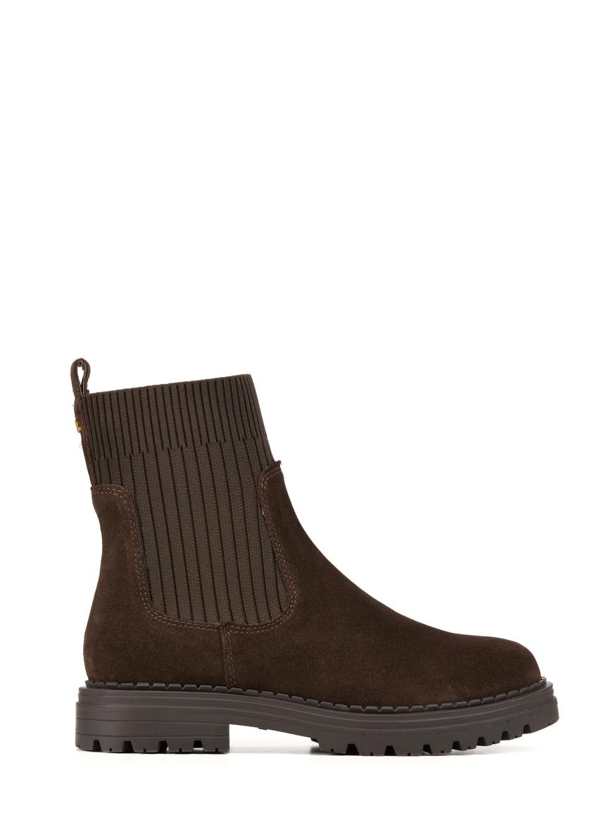 Women's brown suede Chelsea boots BUTYD-1194-89(Z25)